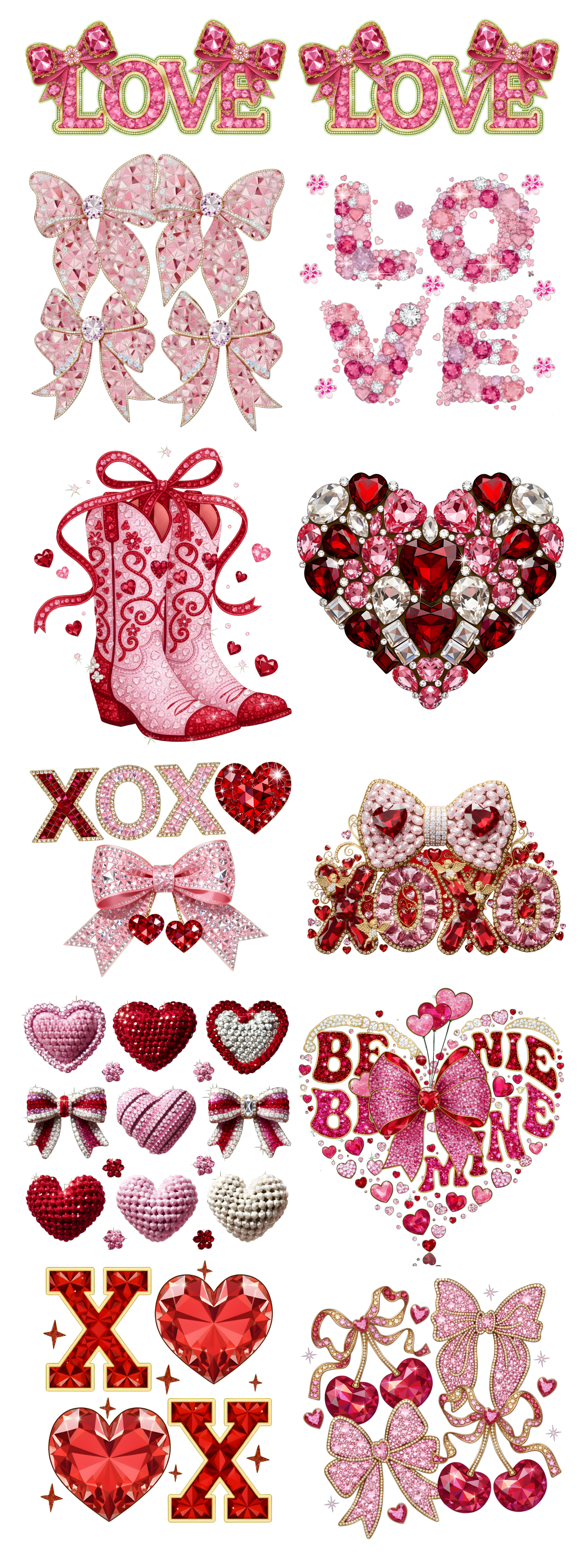gang sheets valentines 3 22x60