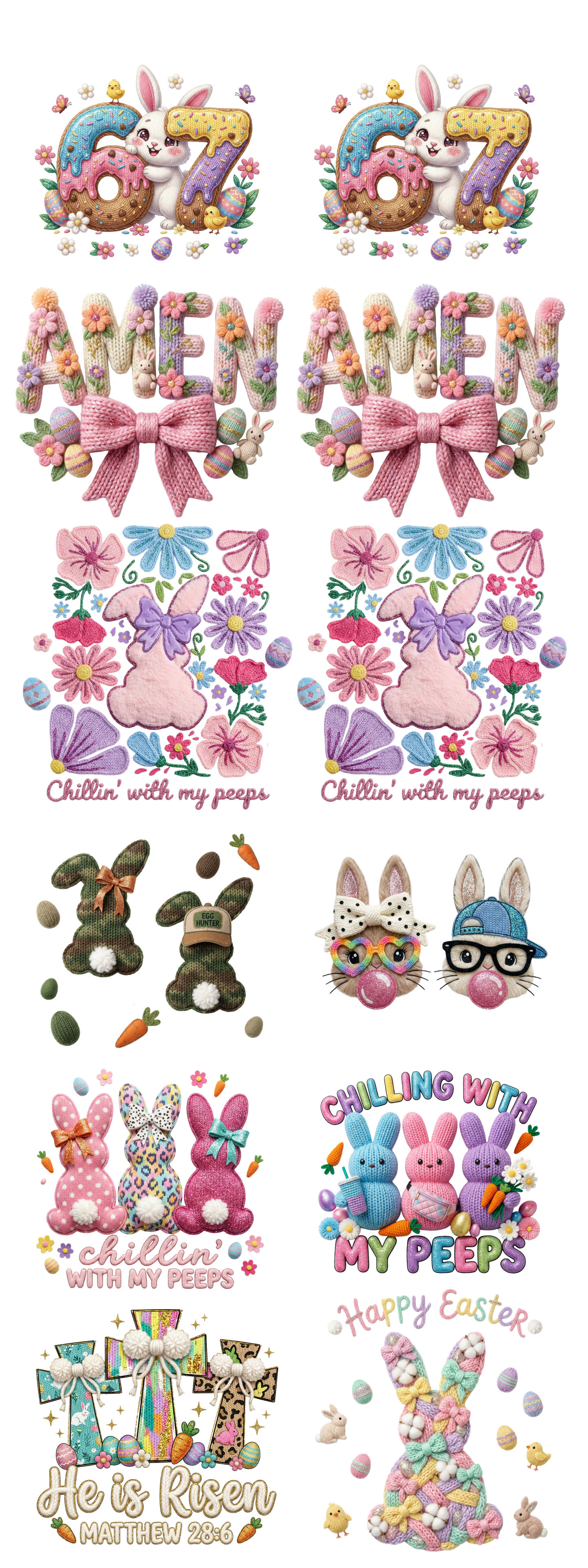Easter Yarn DTF Gang Sheet